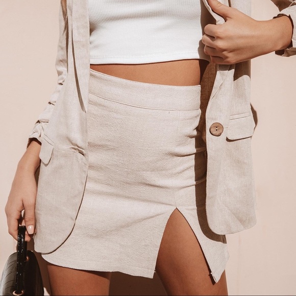 ▪️sold▪️nwt lioness tan mini skirt lola oatmeal - Picture 4 of 6